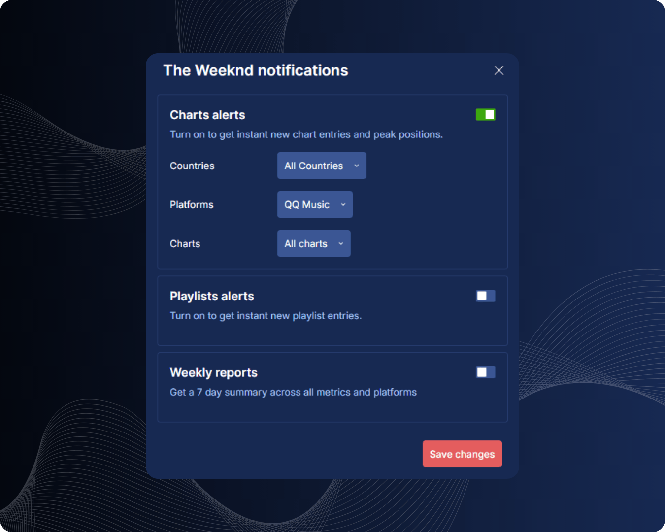 QQ Music notification center